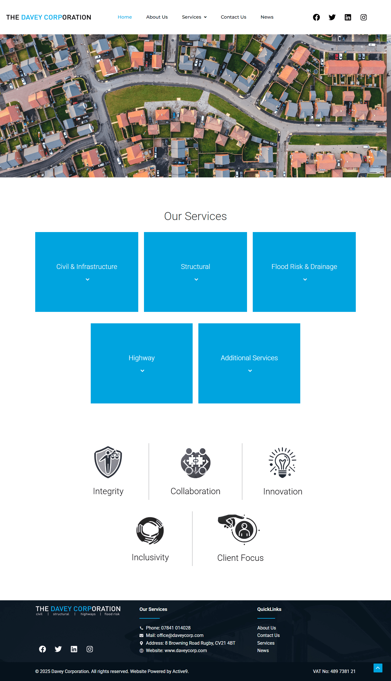 portfolio website project Davey Corporation – Davey Corporation Ltd – Engineering Services