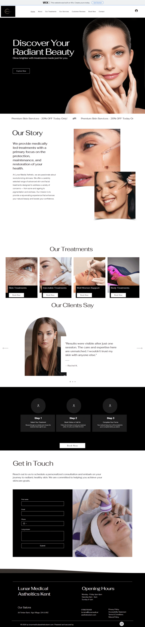 portfolio website project Home _ Lunar Medical Aesthetics