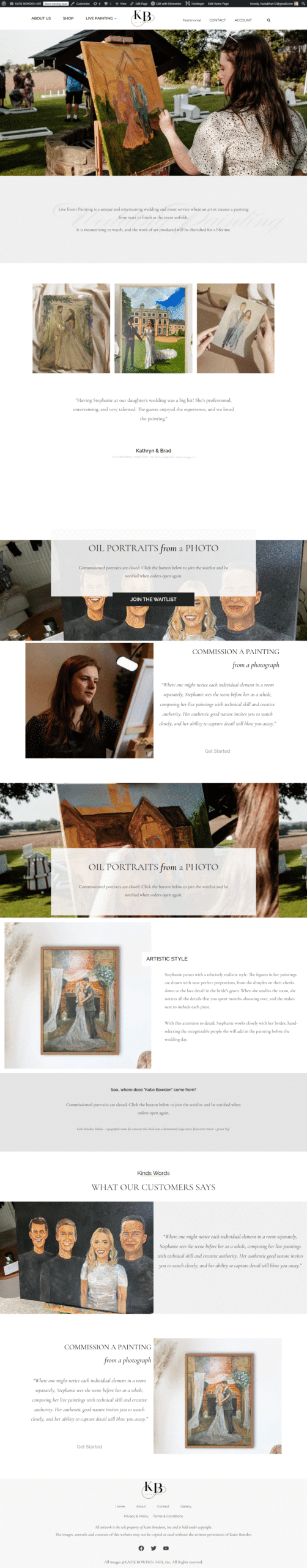 portfolio website project KATIE BOWDEN ART – KATIE BOWDEN