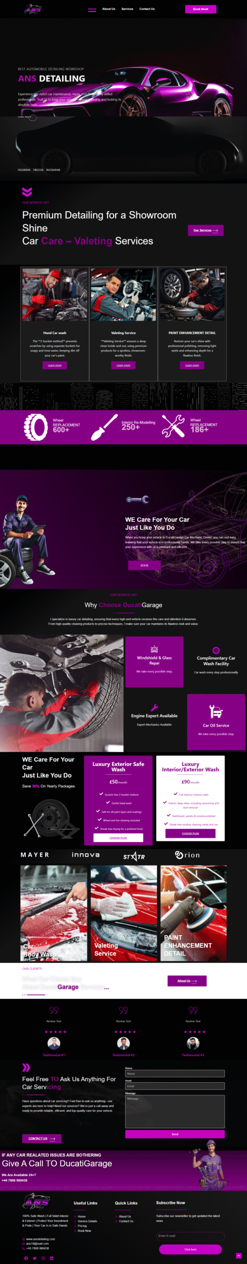 portfolio website project ansdetailing.com